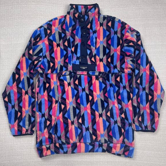 Southern Marsh‎ Women’s Jacket Pullover Size M Geometric Blue Pink Design - Picture 1 of 8